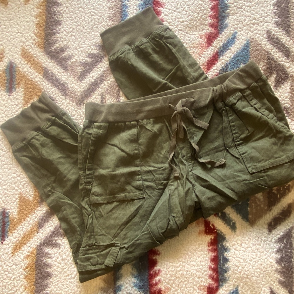 Army Green Cargo Capri/Jogger